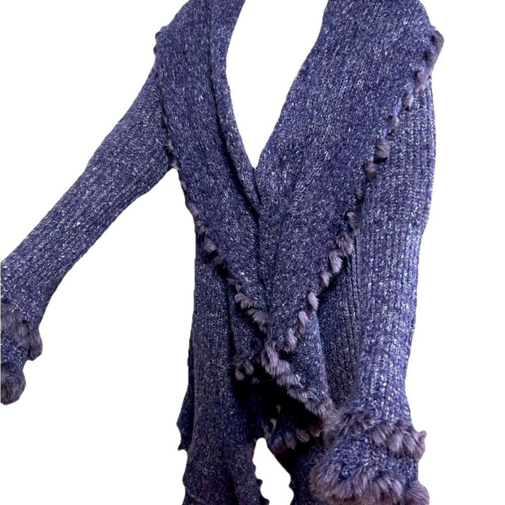 Olivia M Charcoal Fringe Cardigan